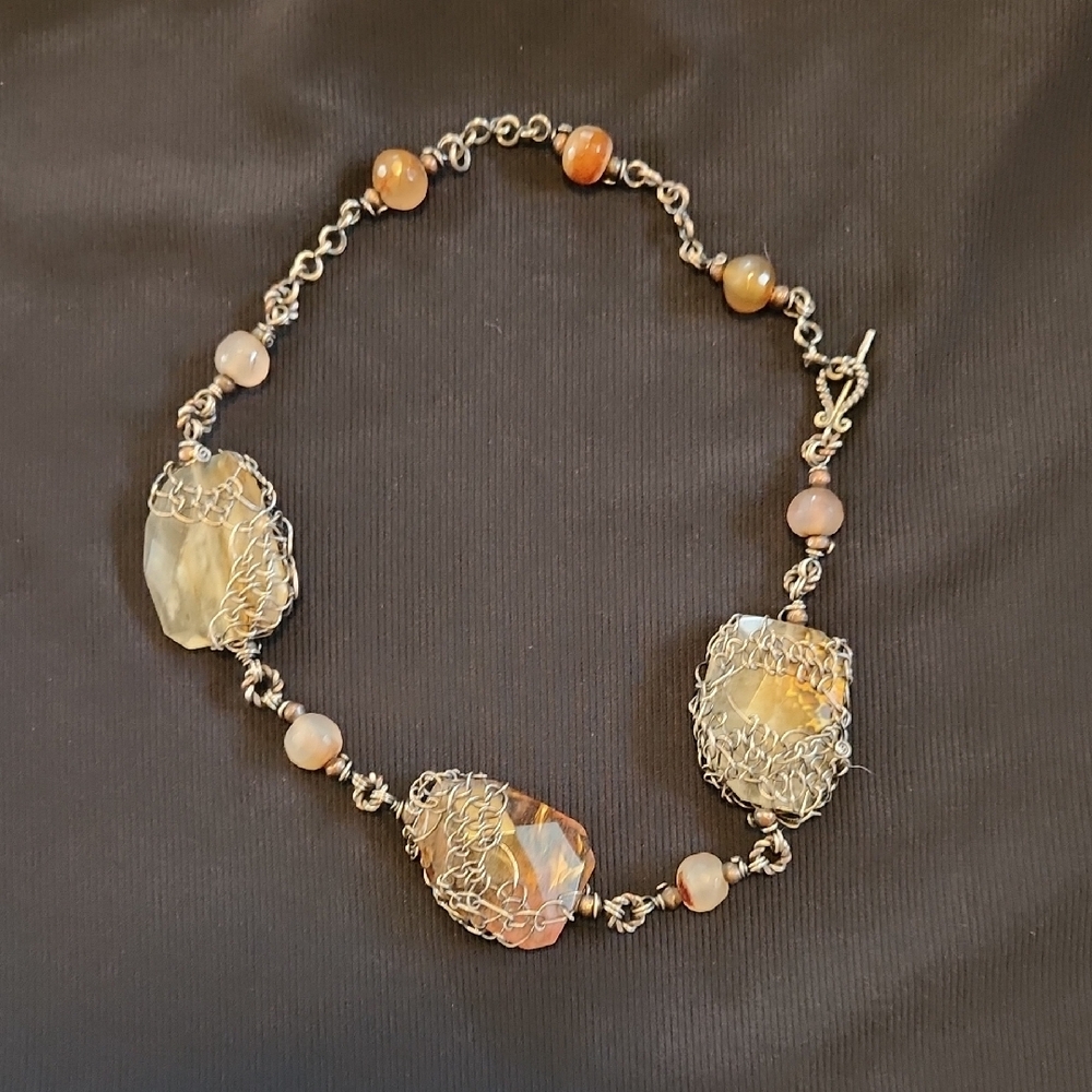 Elegant Wire-Wrapped Gemstone Bracelet